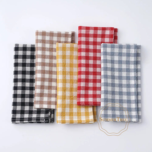 Serviette de table coton vichy carreaux linge de cuisine - vue 5 sur 7