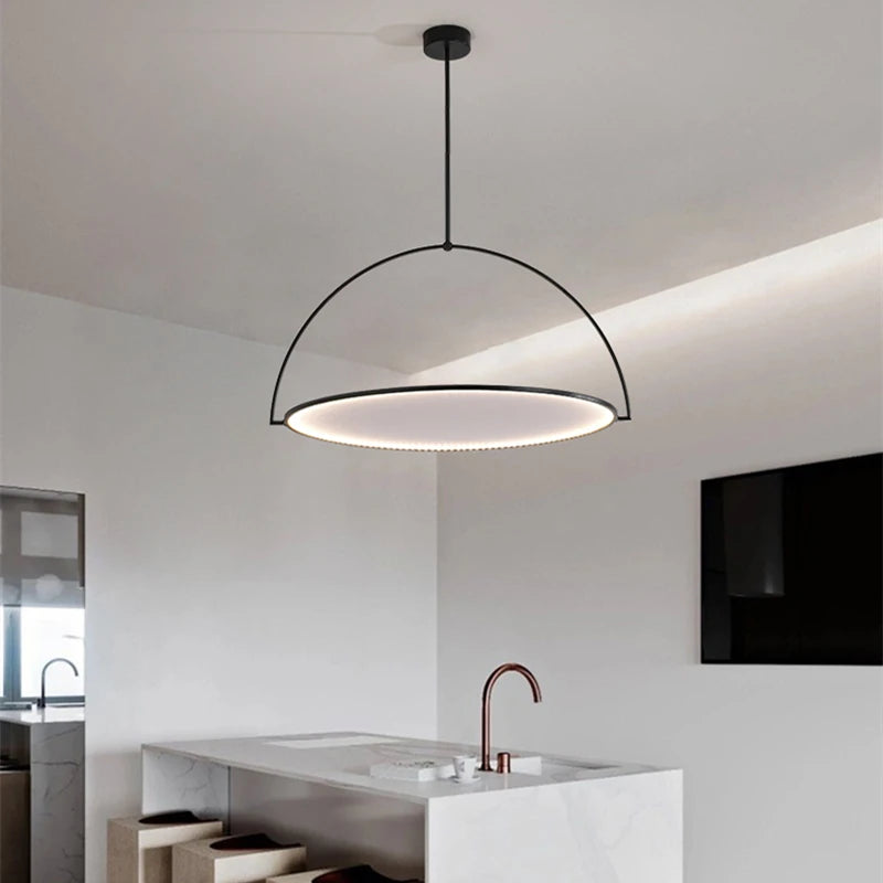 Nordic style simplistic LED pendant ceiling light for indoors - vue 3 sur 8