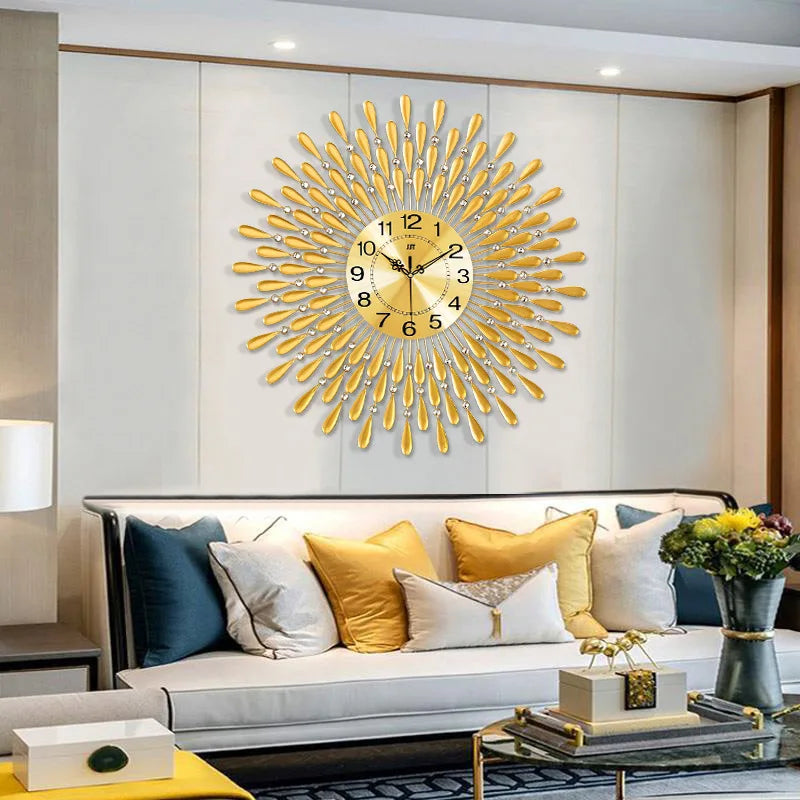 horloge murale 3D en cristal moderne silencieuse décoration intérieure - vue 6 sur 8