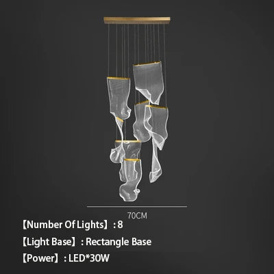 lustre en acrylique à led pour décoration intérieure élégante - vue 11 sur 14