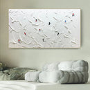 Custom Hand-painted Oil Painting Skiing, White Snow Scene, Living Room Decorative Painting Abstract Knife Painting Thick Texture