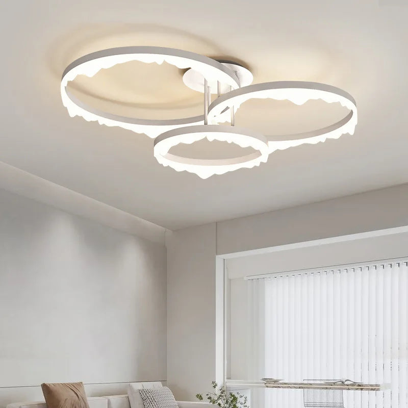 lustre led moderne minimaliste éclairage intérieur design élégant - vue 6 sur 8