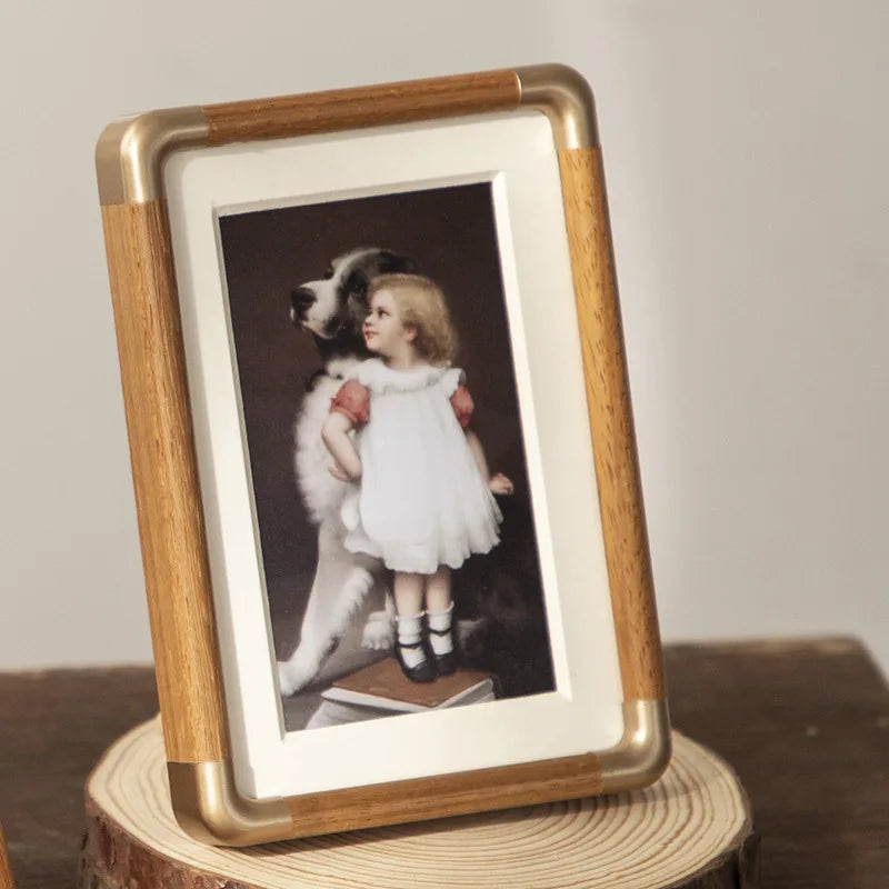 cadre photo en bois avec coin en cuivre pour décoration élégante - vue 7 sur 7