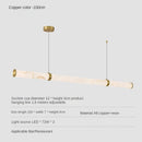 Modern Minimalist All Copper Light Luxury Resin Dining Table Island, High-end Long Strip Straight Line Lighting Decorative Lamp