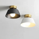 plafonnier led rétro en fer rond avec abat-jour