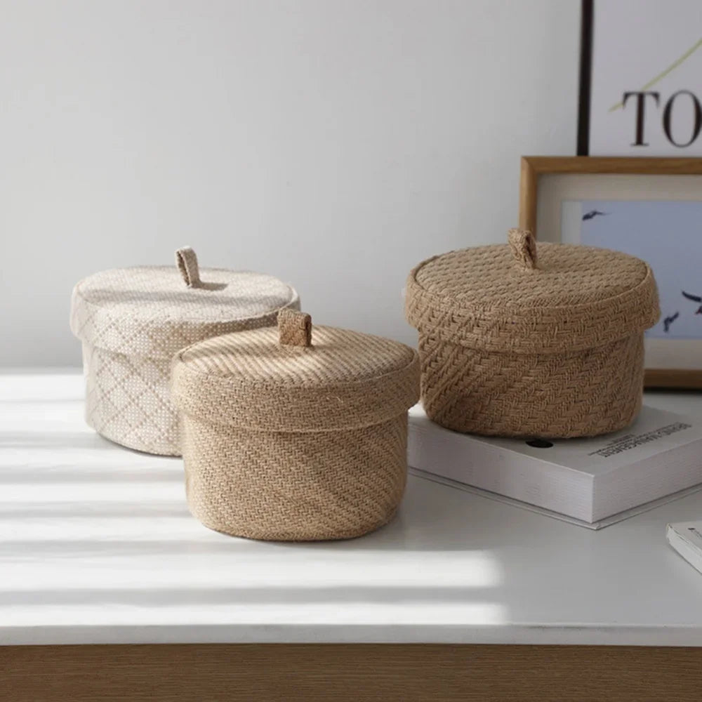 boîte de rangement en jute pour collations et objets divers - vue 3 sur 10