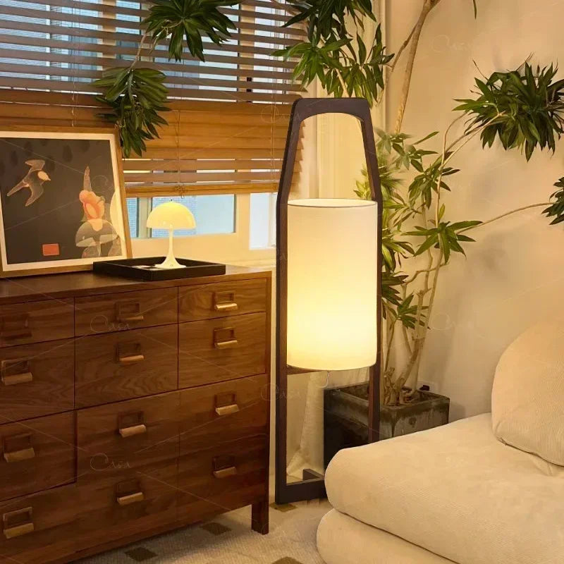 lampadaire en bois japonais wabi sabi pour décoration intérieure ambiance zen - vue 4 sur 8