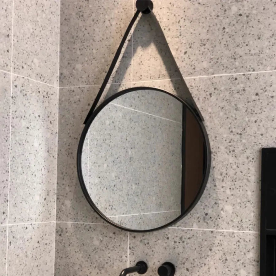 miroir rond doré mural pour salle de bain et coiffure - vue 7 sur 18