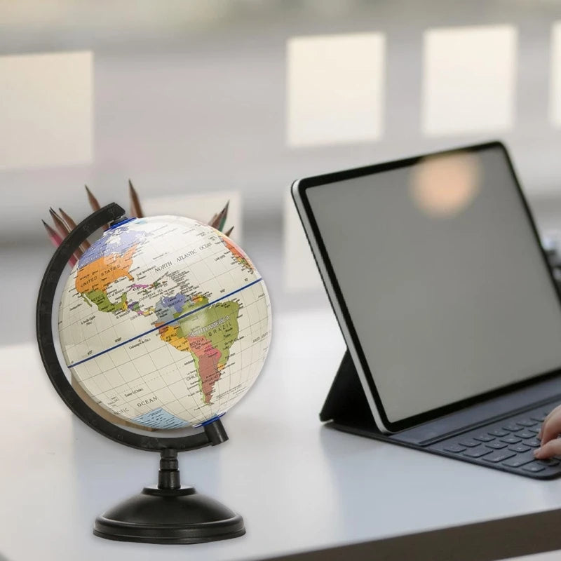 5.59Inch Desktop World Globes with Stand, 360 Rotating Educational World Globes