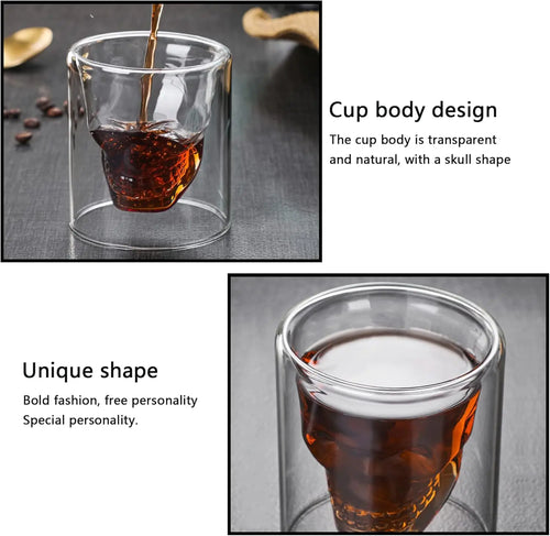Verre cocktail forme crâne épais résistant bar