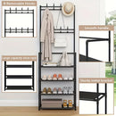 1 Piece 4/5 Ply 23" Carbon Steel, Multipurpose Clothes and Shoe Rack, Black/White, Self Assembly Required