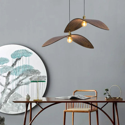 Wabi-sabi plafonnier japon bois Led plafond Lustre salon salon de thé suspension lumières décorations pour la maison cuisine Lustre - vue 4 sur 11