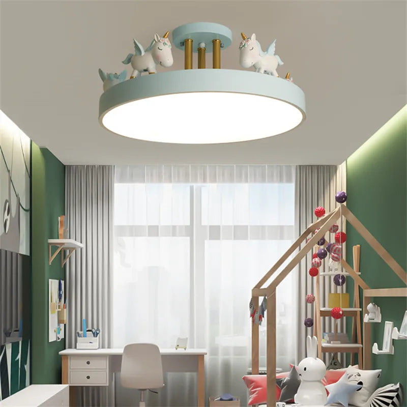 plafonnier licorne lampe enfant décoration lumineuse en résine - vue 5 sur 9