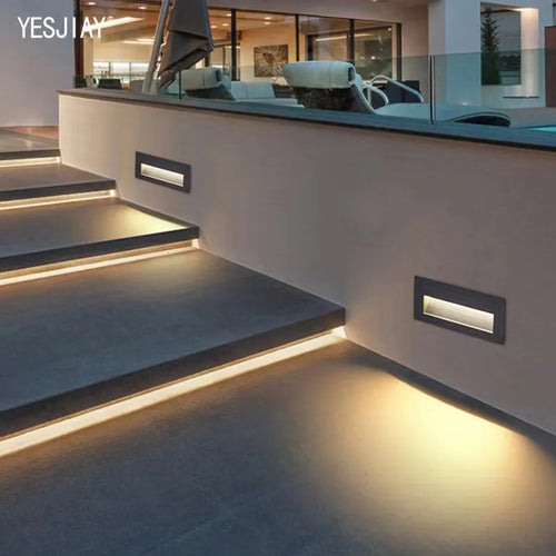 Lumières d'escalier Led étape lumières 3W/6W 86/210mm en aluminium encastré extérieur étanche intégré escalier mur Led lampe pour les étapes de la maison - vue 7 sur 11