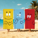 Serviette de plage barbapapas dessin cartoon seche rapide