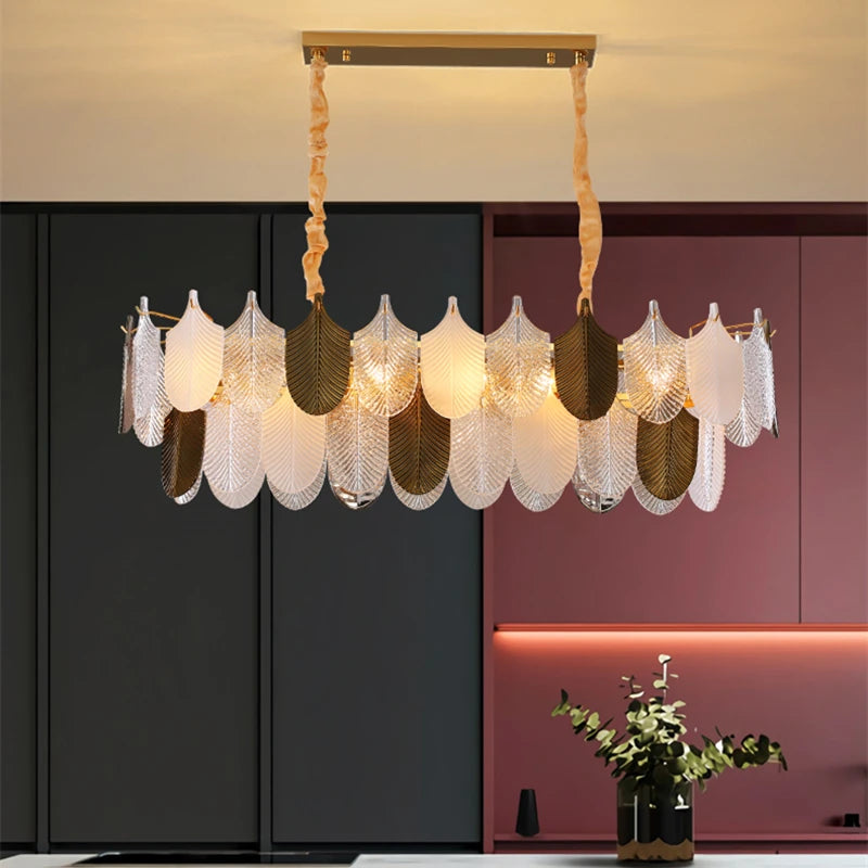lustre suspension design led en verre acrylique luminaire - vue 4 sur 10