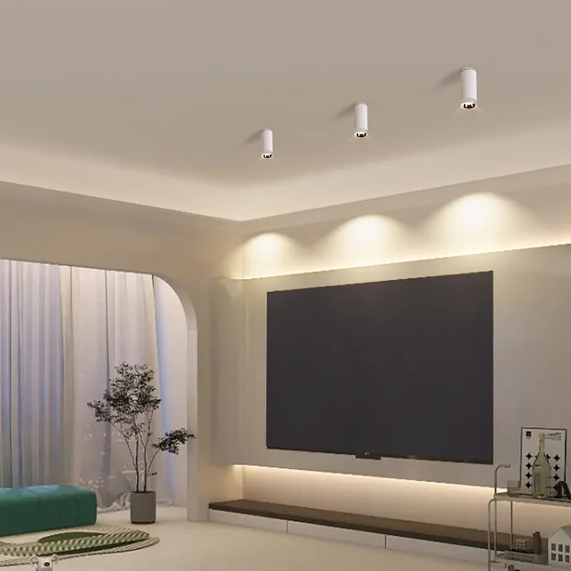 Creative Living Room LED Spotlight Roman Columns Design Ceiling Downlight for Hallway Aisle Entrance Stair White Chrome Gold - vue 4 sur 7