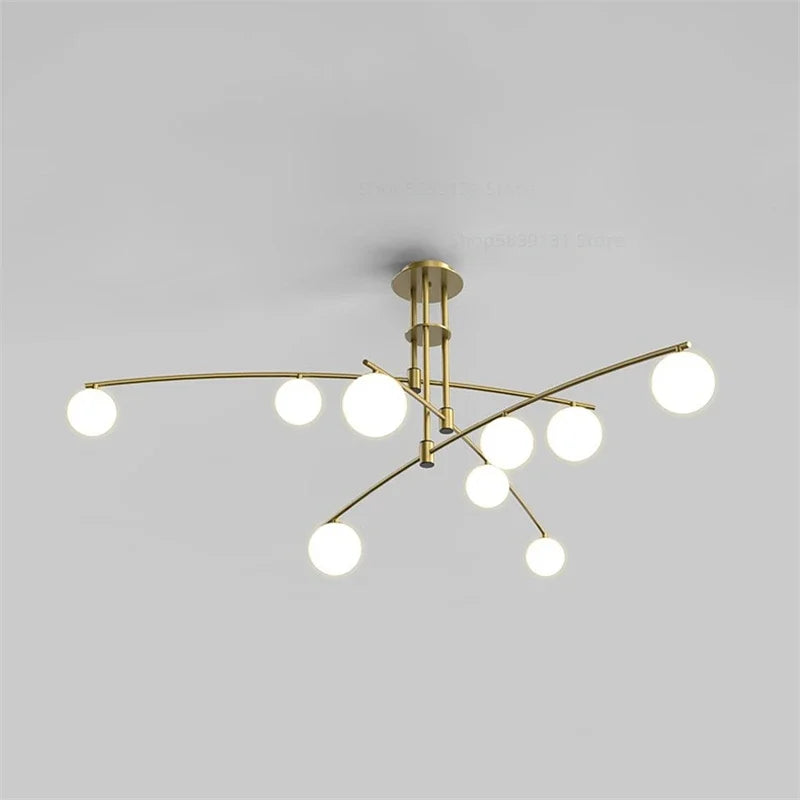 lustre led moderne youlaike en verre pour salon cuisine - vue 2 sur 12