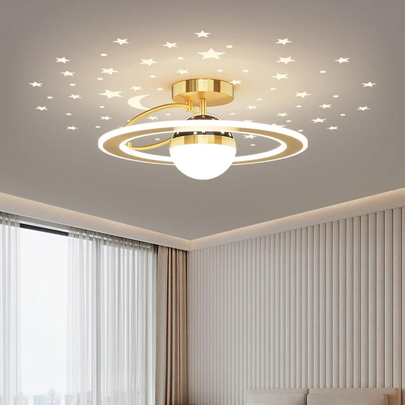 Plafonnier nordique moderne à leds luxe étoile ciel - vue 3 sur 14