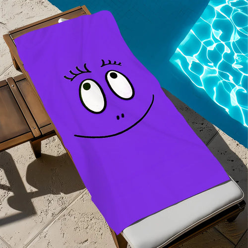 serviette de plage barbapapa motif dessin anime ludique