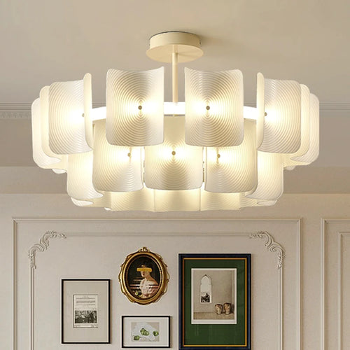 Newly designed LED chandelier, fingerprint chandelier, luxurious living room, bedroom, villa, hotel lobby, bright acrylic chandelier - vue 4 sur 9