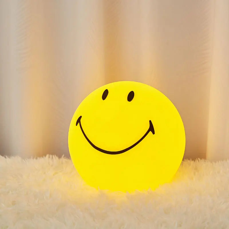 Simple sourire visage Led veilleuses USB Rechargeable PE lampe de nuit chambre d'enfants Protection des yeux chambre chevet décor lampe de bureau - vue 3 sur 6