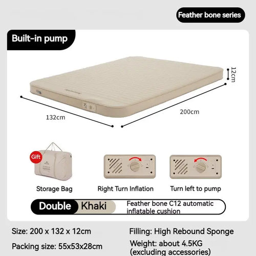 matelas gonflable portable pour camping et pique-nique familial