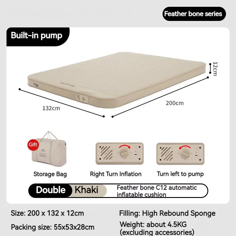 matelas gonflable portable pour camping et pique-nique familial - vue 9 sur 9
