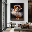 portraits de ballerine de chien art abstrait mural kawaii