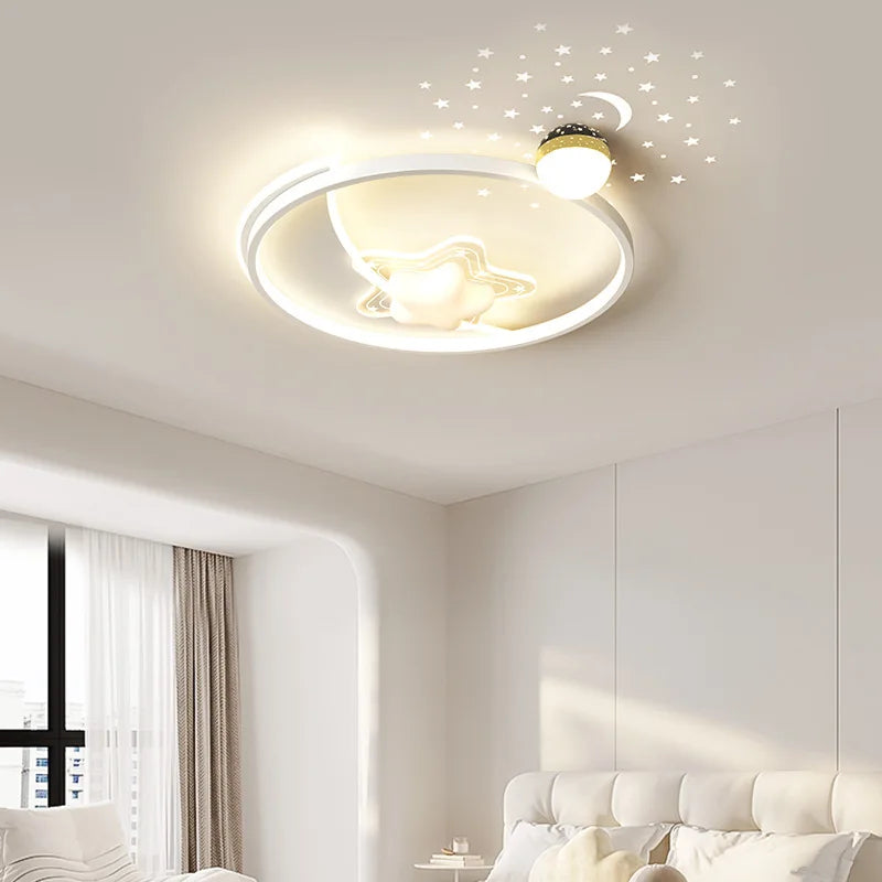 Luxury Minimalist Living Room LED Ceiling Light Starry Sky Projection Metal Cloud Ceiling Lamp For Bedroom Dining Table Home - vue 4 sur 12