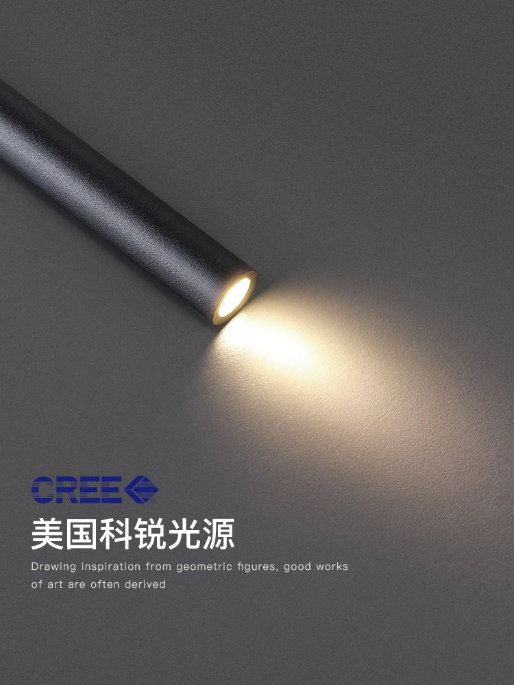 lustre led moderne long tube combinaison pour décoration intérieure - vue 6 sur 8