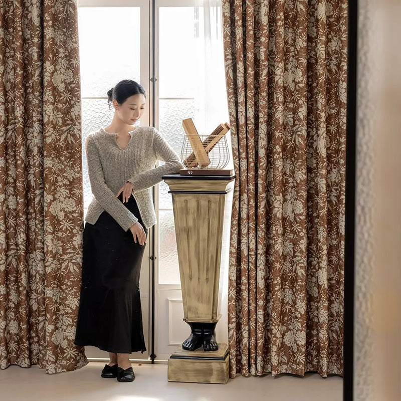 Rideau occultant floral élégant pour chambre salon intérieur
