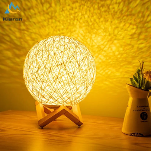 Lampe bois massif LED boule - vue 2 sur 11
