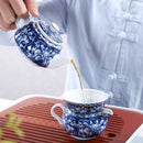 Théière chinoise porcelaine artisanale motifs traditionnels 200ml portable
