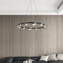 Minimalist forged glass chandelier with elegant LED lighting