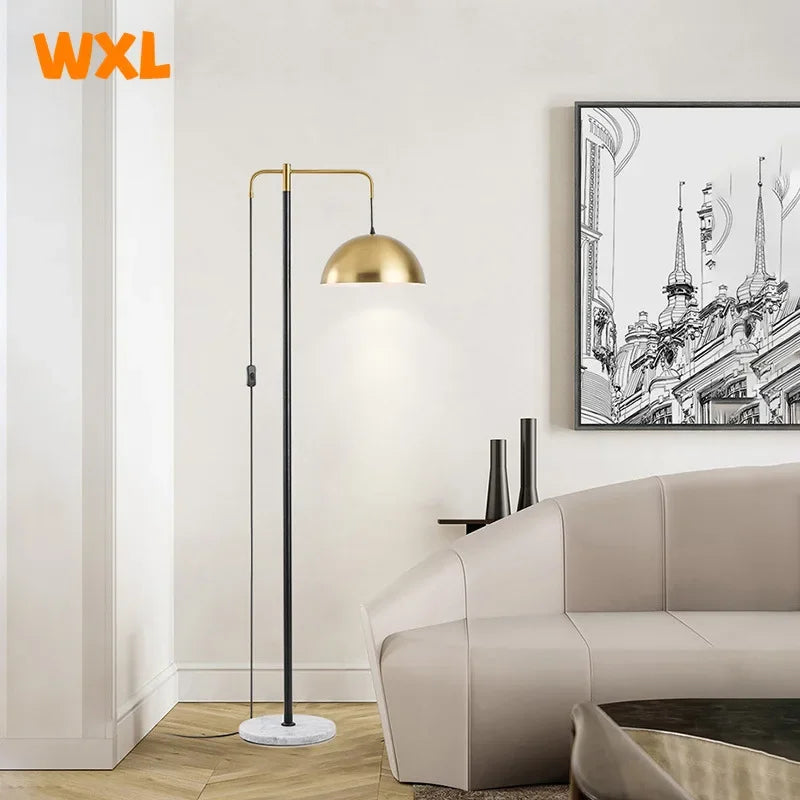 Modern marble LED floor lamp Creative living room, bedroom, study, hotel floor lamp Warm light bedside decorative lamp - vue 3 sur 7