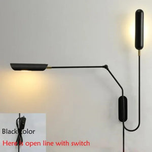 Adjustable industrial wall light with creative arm for reading