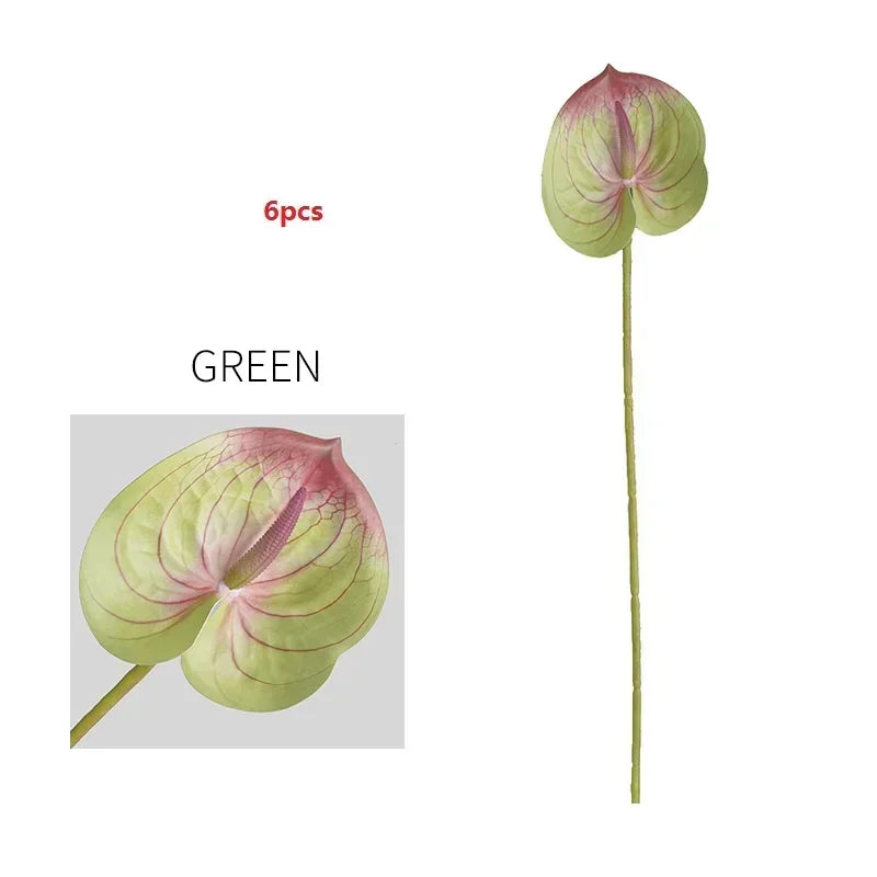 feuilles d'anthurium artificielles pour décoration florale et jardin - vue 22 sur 24