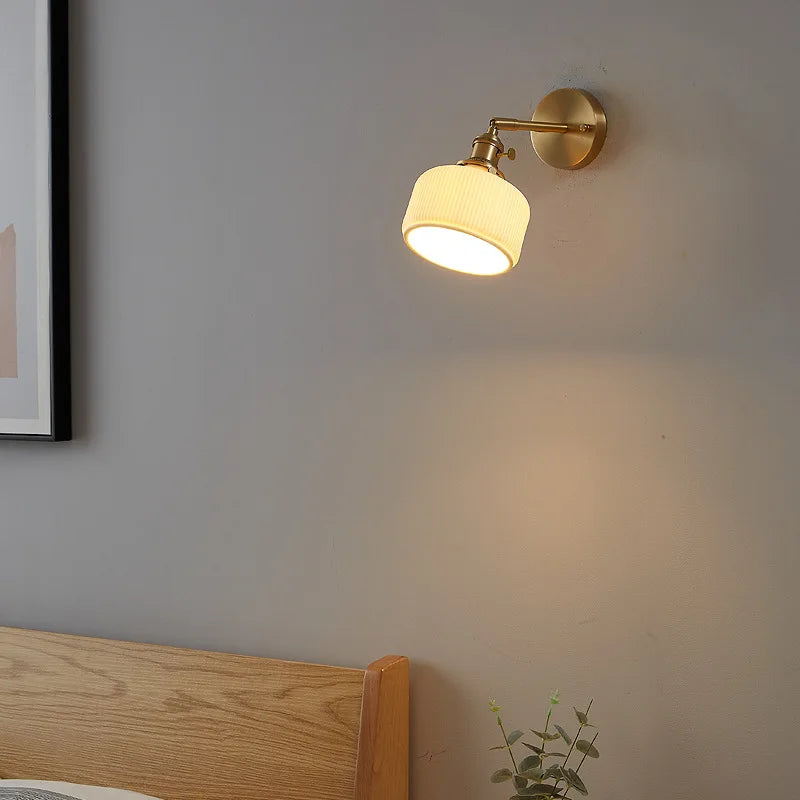 applique murale en verre et cuivre doré design moderne pour intérieur et extérieur - vue 3 sur 6