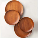 Assiettes plates bois artisanales style rustique service table