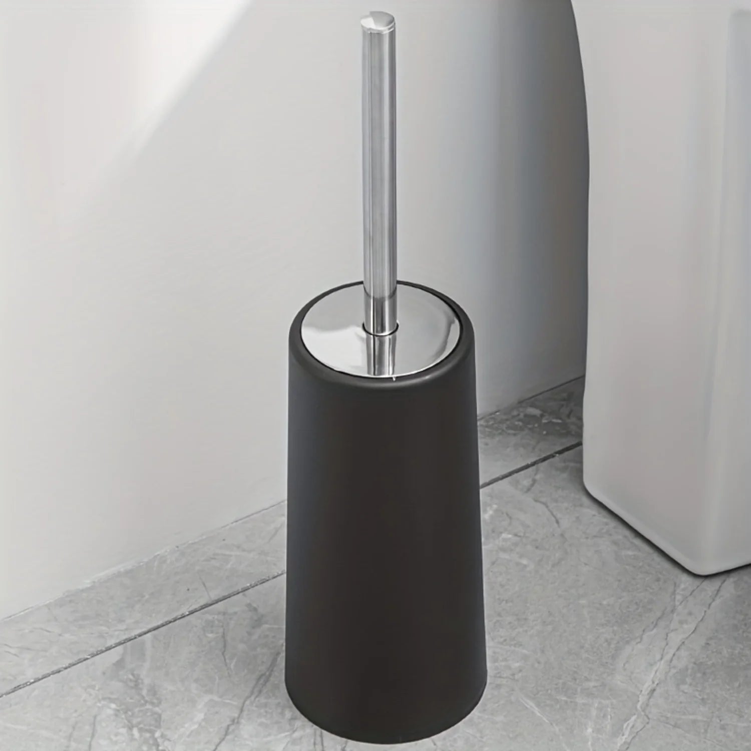 Toilet Brush, Household No Dead Corner Stainless Steel Long Handle Squat Toilet Cleaning Brush Set Toilet bowl scrubber Bathroom - vue 5 sur 8