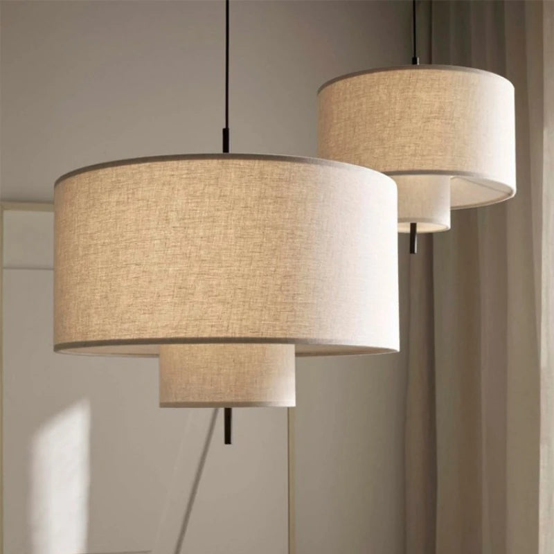 Nordique calme vent créatif suspension Simple Style moderne salon chambre Restaurant hôtel lin tissu Art suspension