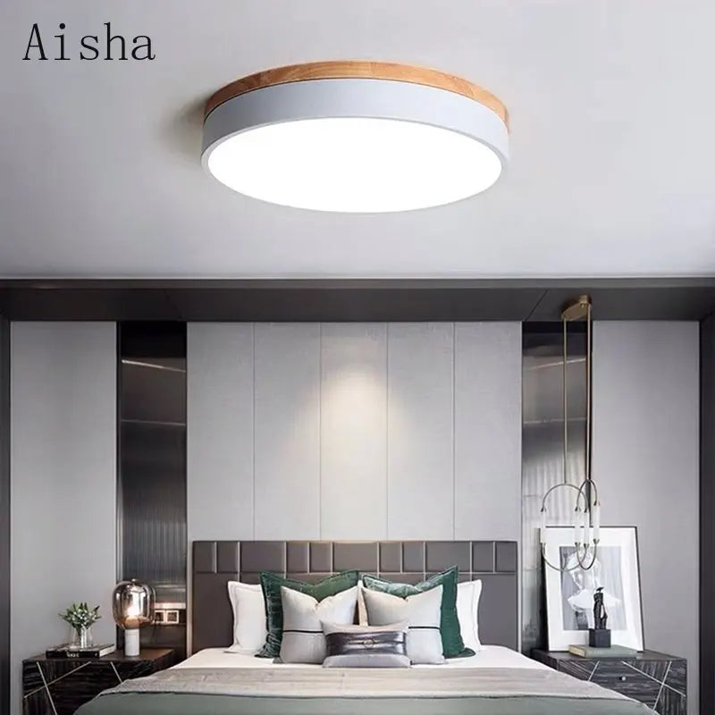 Modern round multicolour nordic LED surface mount ceiling light - vue 3 sur 12