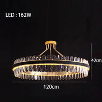 lustre en cuir led cristal luxueux rond suspendu moderne