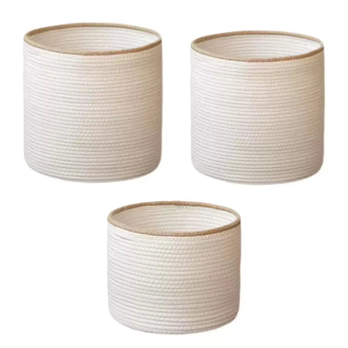 Cotton Rope Basket Boho Nursery Woven Closet Storage Bins Organizer for Baby Toys,Diaper, Blankets,Magazine,Potted ,Living Room - vue 1 sur 7