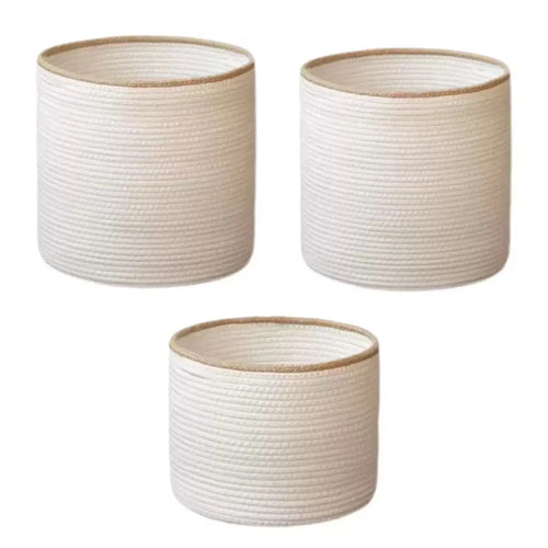 Cotton Rope Basket Boho Nursery Woven Closet Storage Bins Organizer for Baby Toys,Diaper, Blankets,Magazine,Potted ,Living Room - vue 2 sur 7