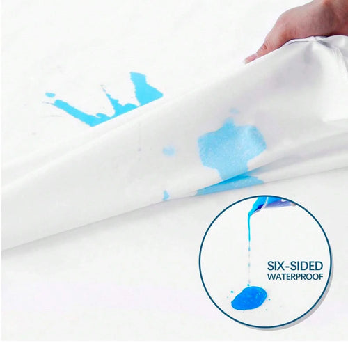 Waterproof Mattress Protector with Zipper Soft & Breathable Noiseless Mattress Cover for Single or Double Bed, Queen/King Size - vue 3 sur 8