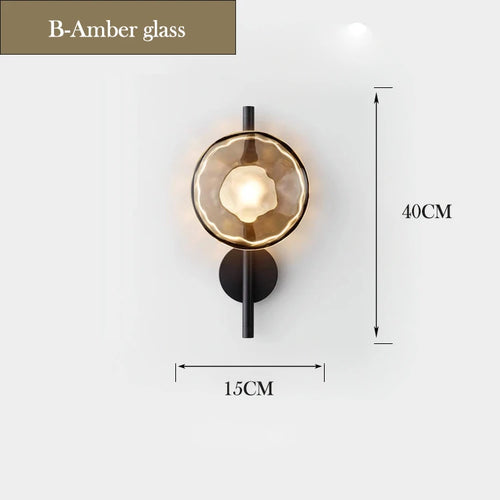 Modern minimalist glass LED wall light for interior decoration - vue 9 sur 17
