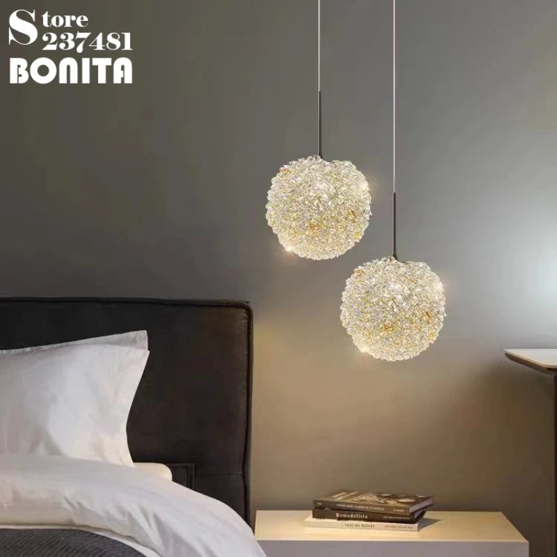 suspension en cristal k9 forme de fleur design moderne et luxueux - vue 5 sur 10