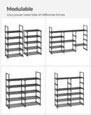 SONGMICS Shoe Rack, 10-Tier Metal Shoe Storage Organizer, Customizable Design, Metal Frame, Space-Saving Rack